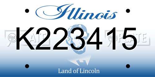 K223415 Illinois License Plate