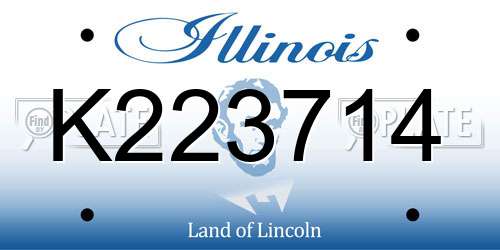 K223714 Illinois License Plate