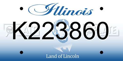 K223860 Illinois License Plate