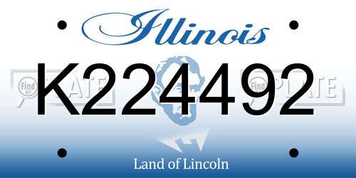K224492 Illinois License Plate