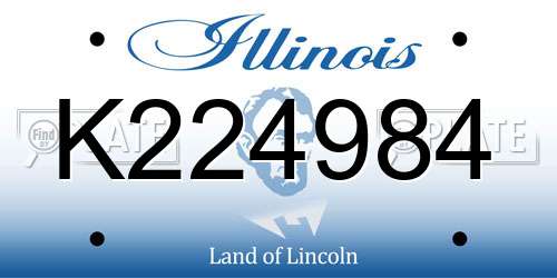 K224984 Illinois License Plate