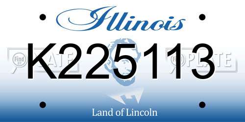 K225113 Illinois License Plate