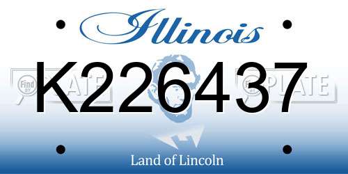 K226437 Illinois License Plate
