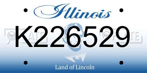 K226529 Illinois License Plate