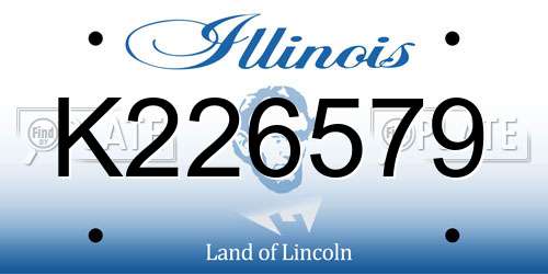 K226579 Illinois License Plate