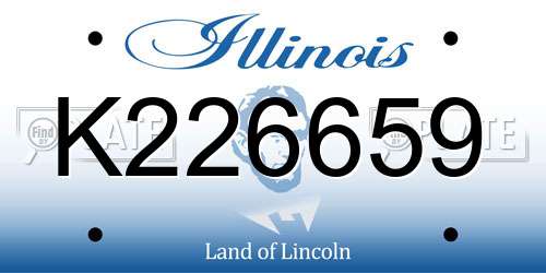 K226659 Illinois License Plate