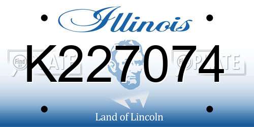 K227074 Illinois License Plate