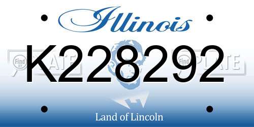 K228292 Illinois License Plate