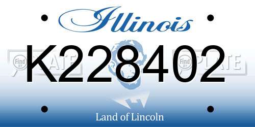 K228402 Illinois License Plate
