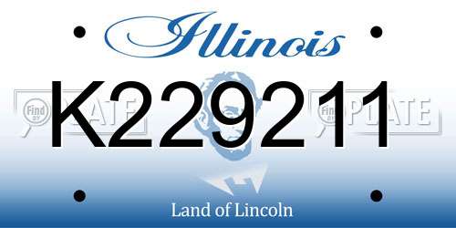 K229211 Illinois License Plate
