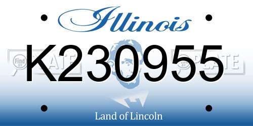 K230955 Illinois License Plate