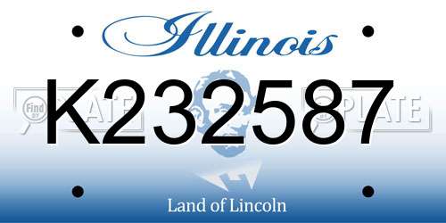 K232587 Illinois License Plate