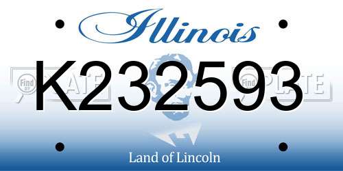 K232593 Illinois License Plate