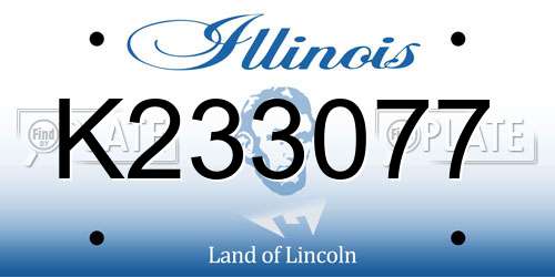 K233077 Illinois License Plate