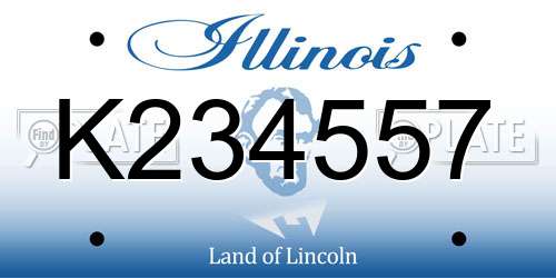 K234557 Illinois License Plate