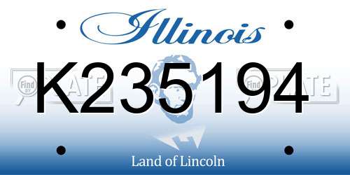 K235194 Illinois License Plate