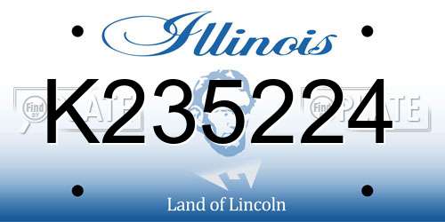 K235224 Illinois License Plate