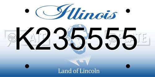 K235555 Illinois License Plate