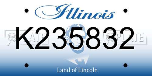 K235832 Illinois License Plate