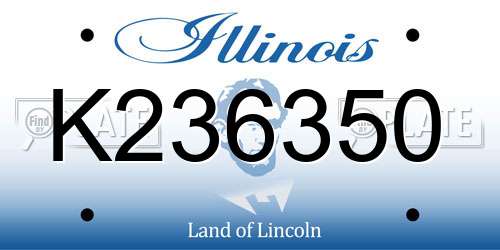 K236350 Illinois License Plate
