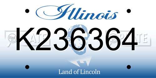 K236364 Illinois License Plate