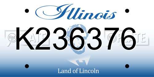 K236376 Illinois License Plate