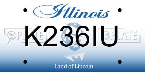 K236IU Illinois License Plate