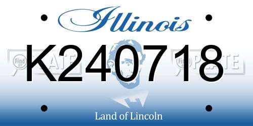 K240718 Illinois License Plate