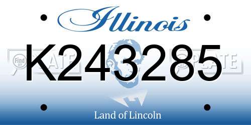 K243285 Illinois License Plate