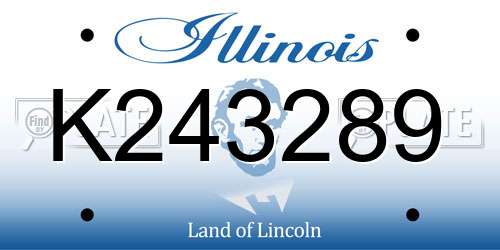 K243289 Illinois License Plate