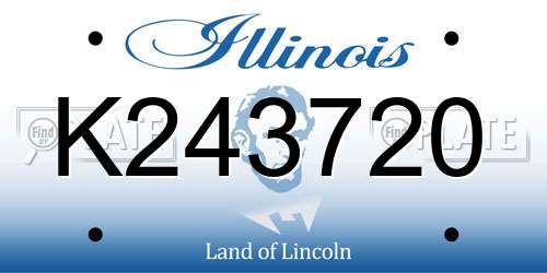 K243720 Illinois License Plate