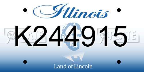 K244915 Illinois License Plate
