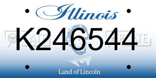 K246544 Illinois License Plate