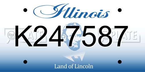 K247587 Illinois License Plate