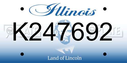 K247692 Illinois License Plate