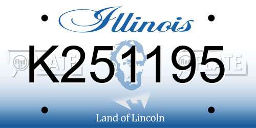 K251195 Illinois License Plate