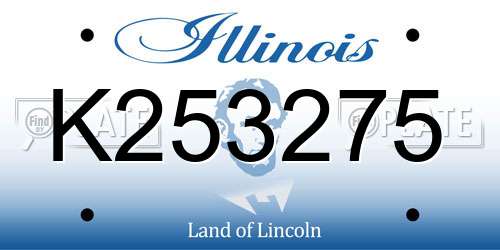 K253275 Illinois License Plate