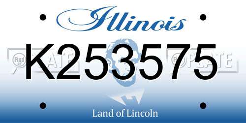 K253575 Illinois License Plate