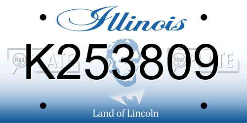 K253809 Illinois License Plate