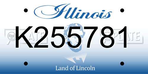 K255781 Illinois License Plate
