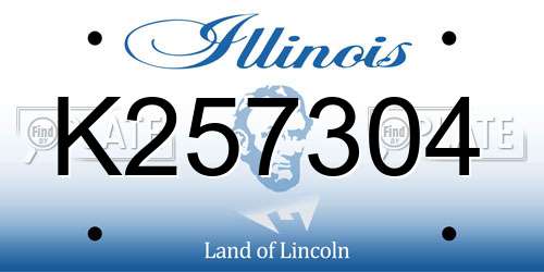 K257304 Illinois License Plate