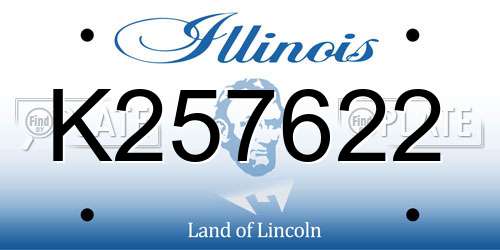 K257622 Illinois License Plate