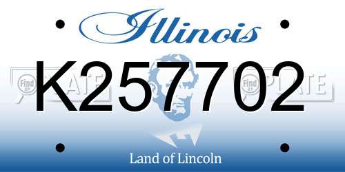 K257702 Illinois License Plate