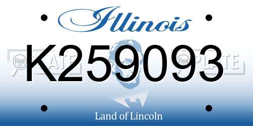 K259093 Illinois License Plate