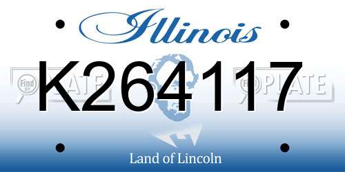 K264117 Illinois License Plate