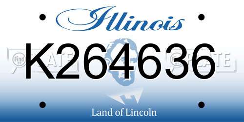 K264636 Illinois License Plate