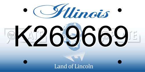 K269669 Illinois License Plate
