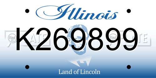 K269899 Illinois License Plate