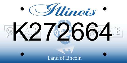 K272664 Illinois License Plate