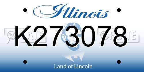 K273078 Illinois License Plate